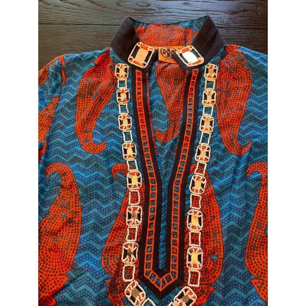 Tory Burch V-Neck Shirt multicolor paisley tunic